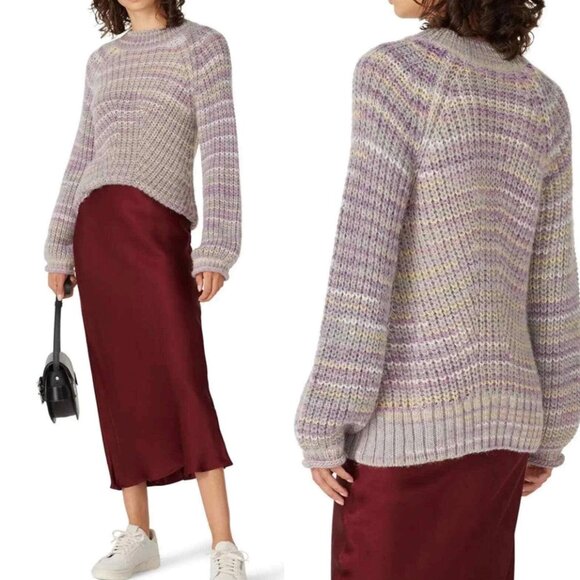 NICHOLAS Aplaca Pastel Elastic Knit Fitted w. Baloon Sleeves Sweater women XS - Picture 10 of 17